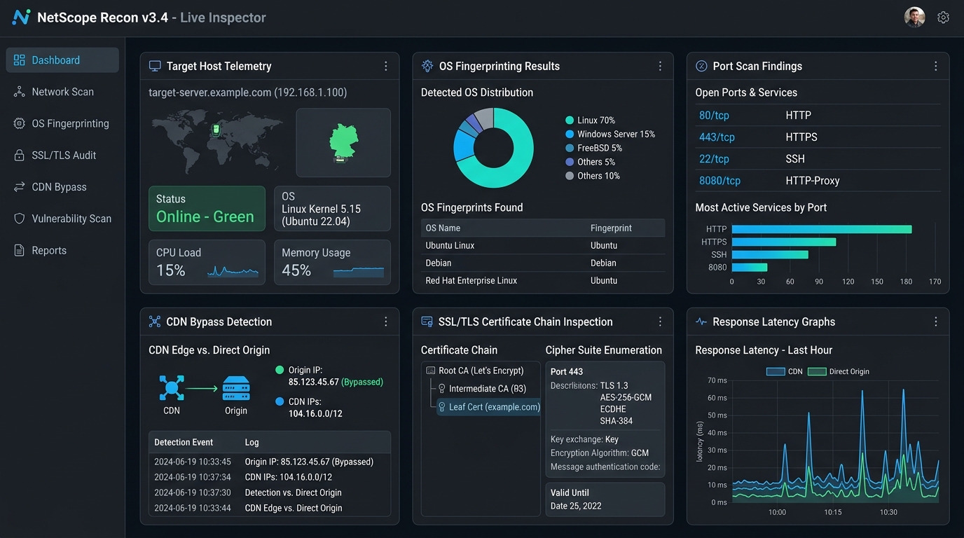 Network Security Inspection Tool with CDN Fingerprinting