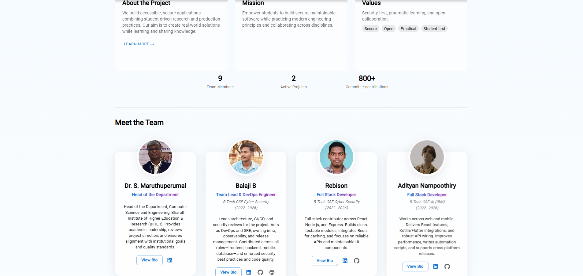 Srishty College ERP Platform - MERN Stack Dashboard